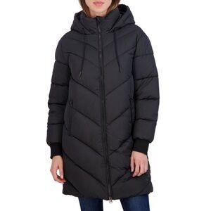 NWT Sebby Juniors' 3/4 Puffer Jacket COLOR BLACK SIZE X-LARGE